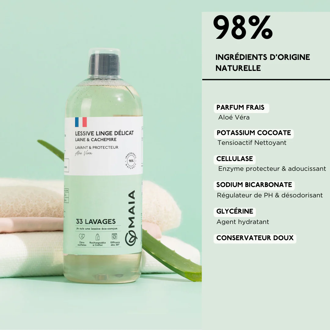 Lessive Linge Délicat Laine & Cachemire Aloe Vera 33 lavages - Image 3