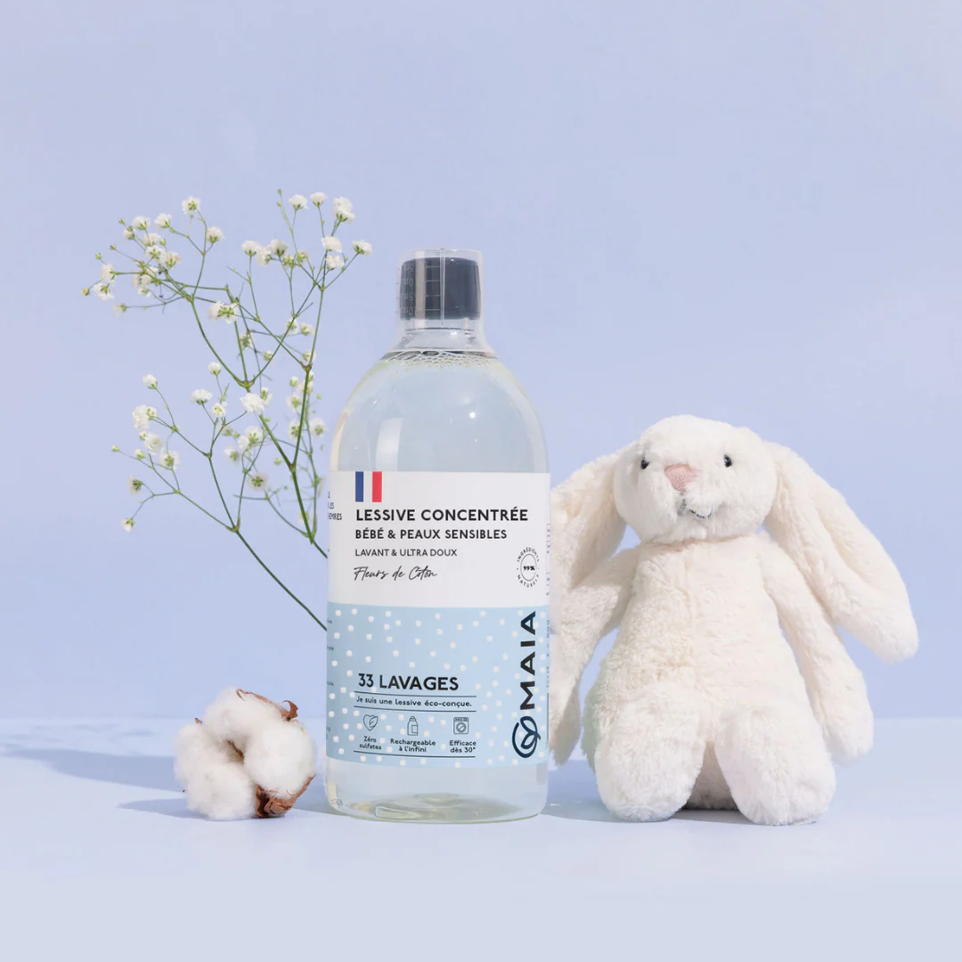 Duo Lessives Bébé & Peaux Sensibles Fleur de Coton - 66 lavages - Image 6
